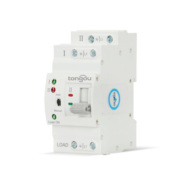 TOATS-2P DIN bėgelio ATS automatinis perjungiklis 110V 220V 63A vienfazis