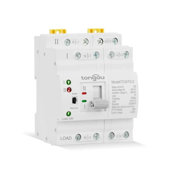 TOATS-4P DIN bėgelio ATS automatinis perjungiklis 110V 220V 63A trifazis
