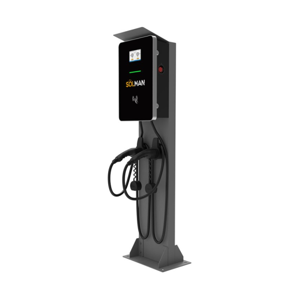 22 kW Viešo naudojimo įkrovimo stotelė 2x11kW SOLMAN